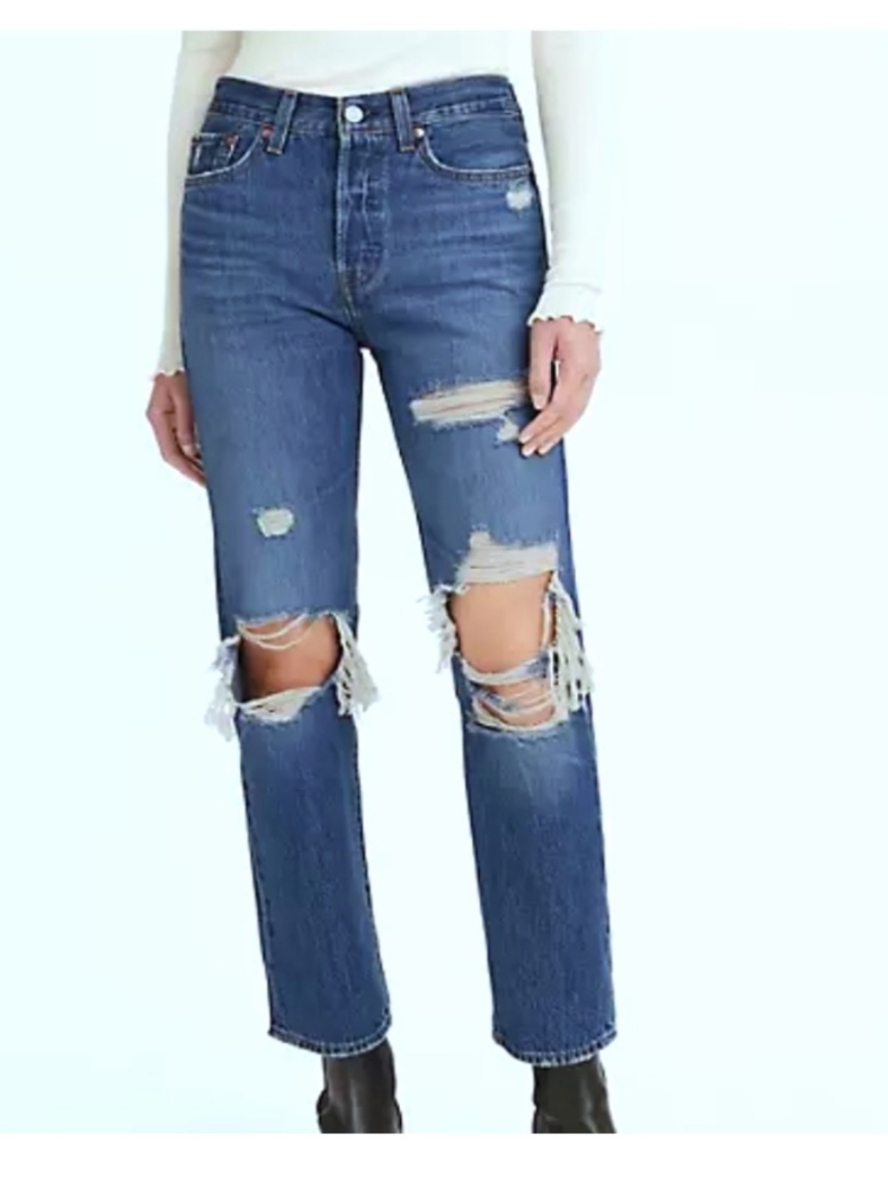 Levi’s Wedgie Straight Distress Jeans